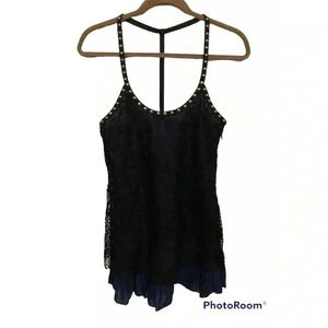 Free People Womens Size 4 Studded Strap Lace Tunic Dress